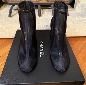 CHANEL Black Women's Sheer Bootie